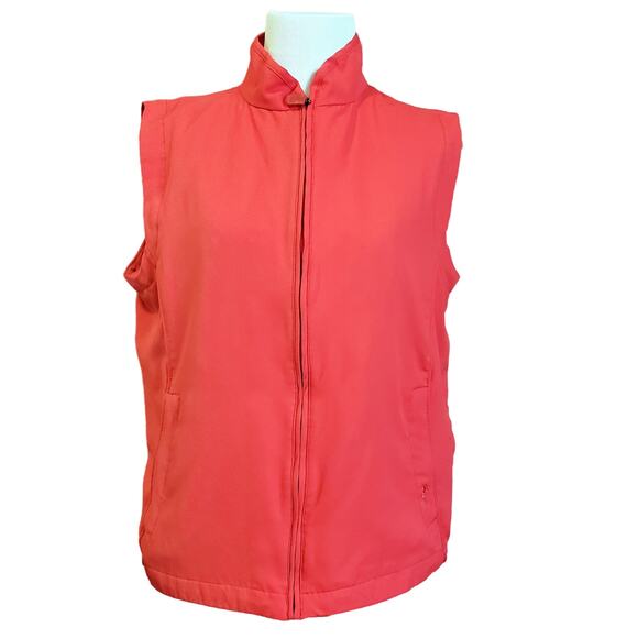 Monterey Club Full‎ Zip Orange Vest Wind and Water Resistant pockets Size Medium - Picture 2 of 8